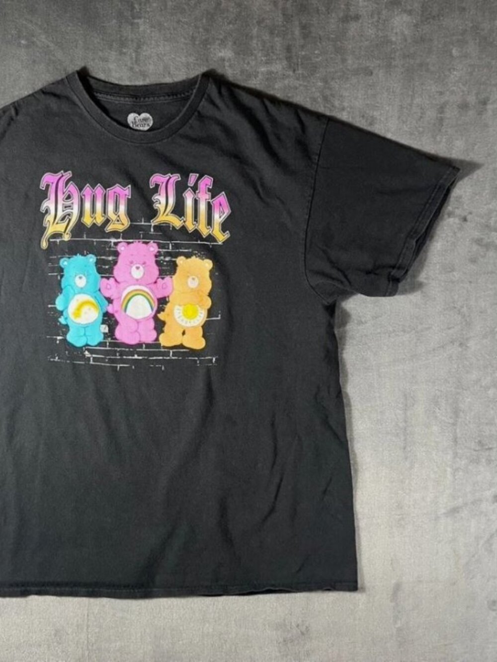 Care Bears “Hug Life” Size XL Short Sleeve Graphic Black Tshirt - Picture 2 of 10